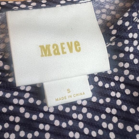 Maeve Anthropologie Navy White Nilaya Flare Pockets Balloon Sleeve Tunic Dress S - Picture 13 of 16